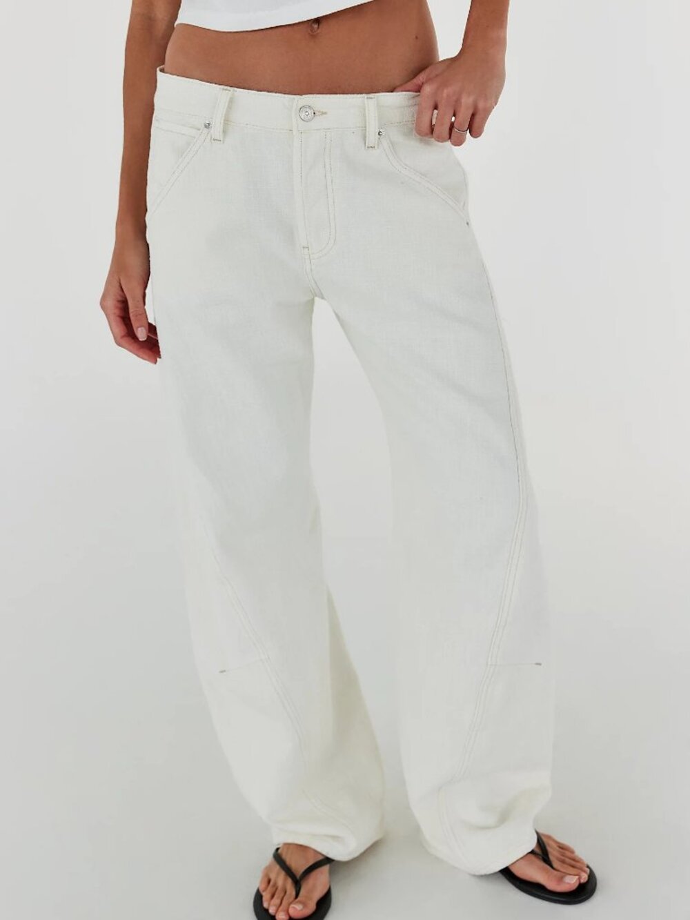We The Free Highland Low-Rise Twisted Bowed Jeans